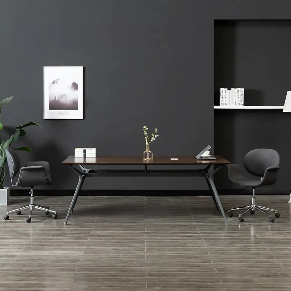 Prolenta Premium - Chaise pivotante de salle à manger Gris Tissu