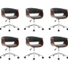 Prolenta Premium - Chaises pivotantes à manger lot de 6 gris tissu