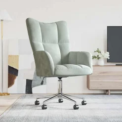 Prolenta Premium - Chaise de relaxation Gris clair Velours