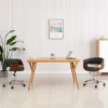 Prolenta Premium - Chaise pivotante à manger Gris Bois courbé et tissu