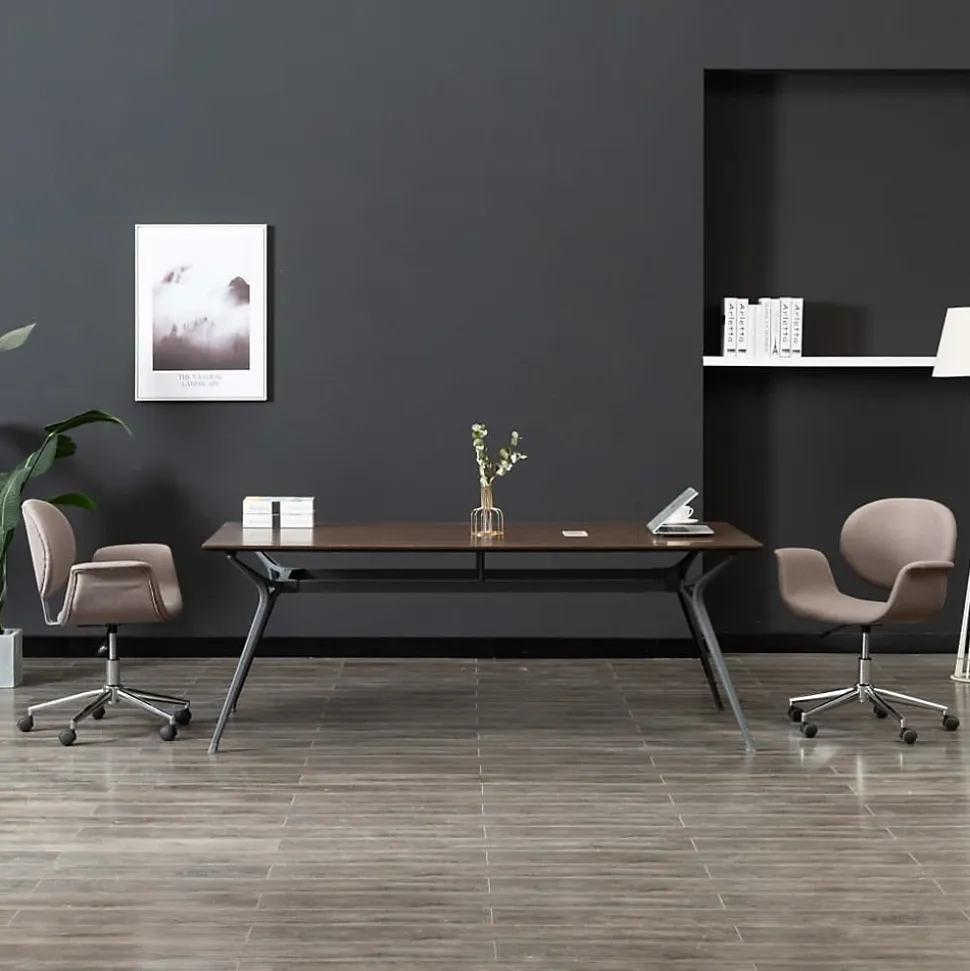 Prolenta Premium - Chaises pivotantes à manger lot de 2 taupe tissu