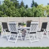 Prolenta Premium - Coussins de chaise de jardin à dossier haut lot de 6 noir tissu
