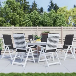 Prolenta Premium - Coussins de chaise de jardin à dossier haut lot de 6 noir tissu