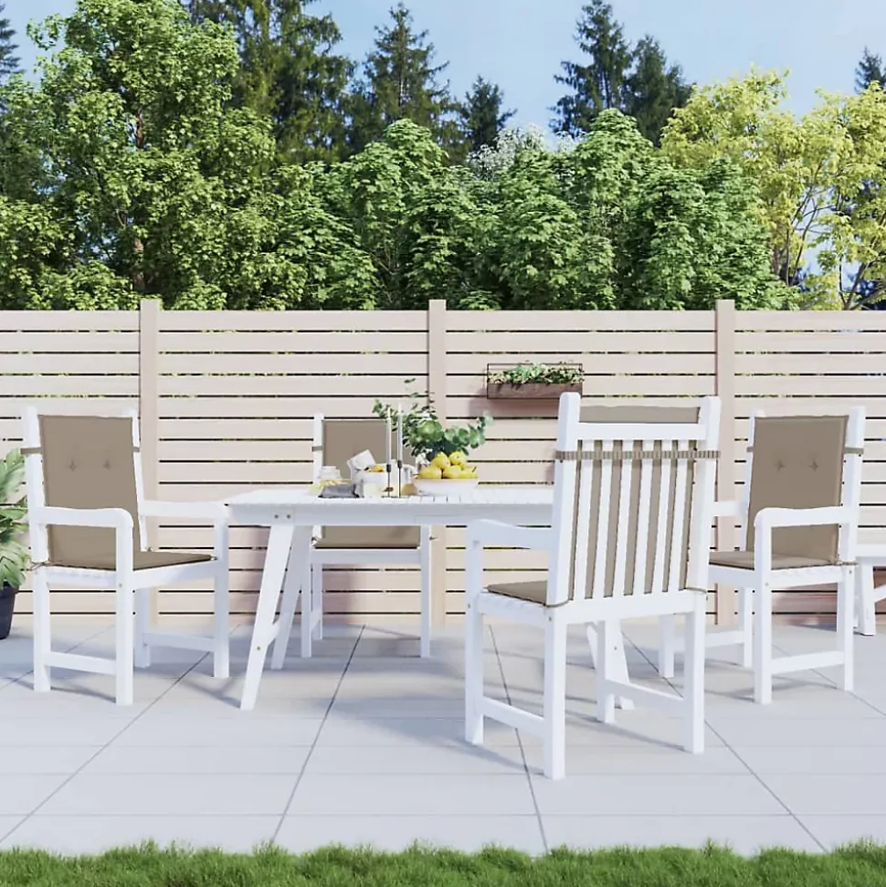 Prolenta Premium - Coussins de chaise de jardin à dossier bas lot de 4 taupe