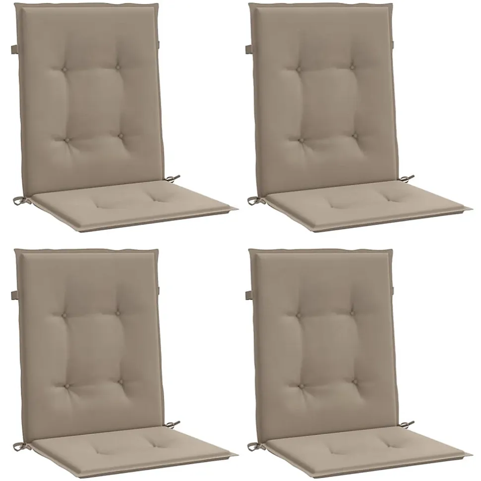 Prolenta Premium - Coussins de chaise de jardin à dossier bas lot de 4 taupe