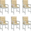 Prolenta Premium - Coussins de chaise à dossier bas lot de 6 beige mélangé tissu