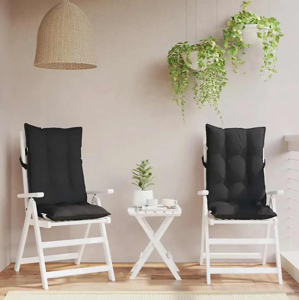 Prolenta Premium - Coussins de chaise à dossier haut lot de 2 noir tissu oxford