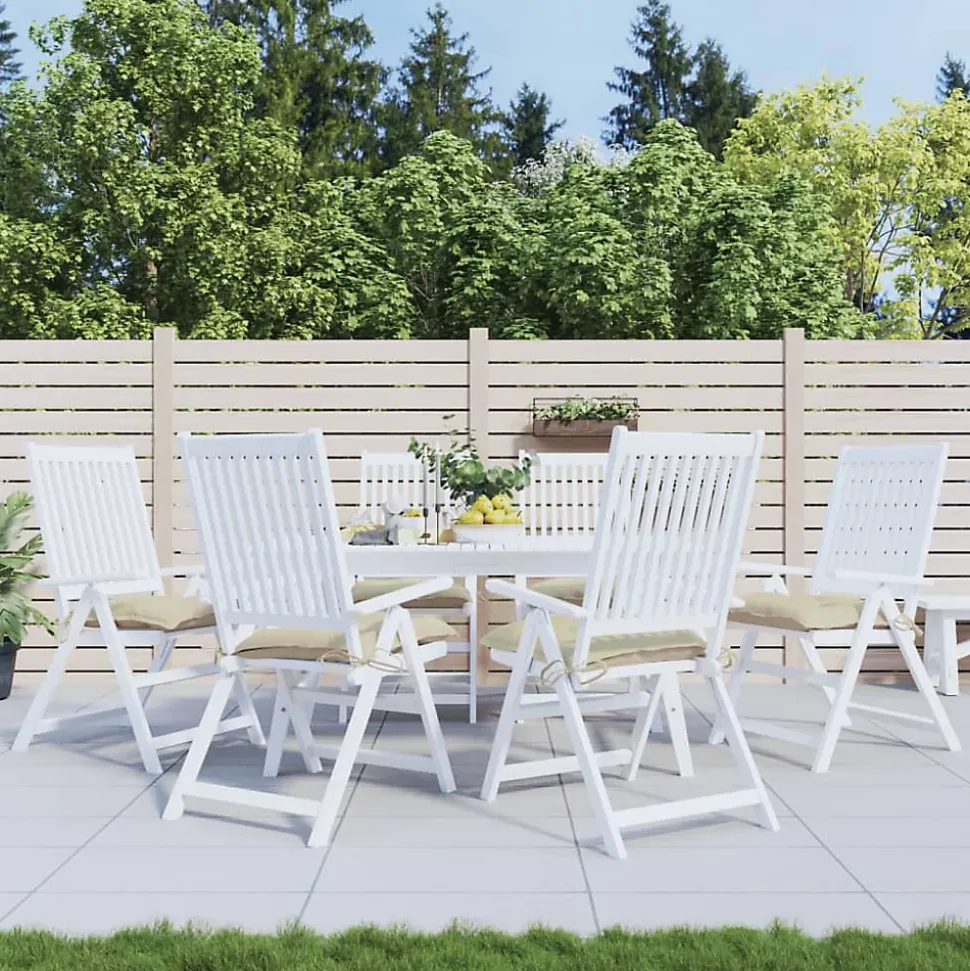 Prolenta Premium - Coussins de chaise lot de 6 beige 40x40x7 cm tissu oxford
