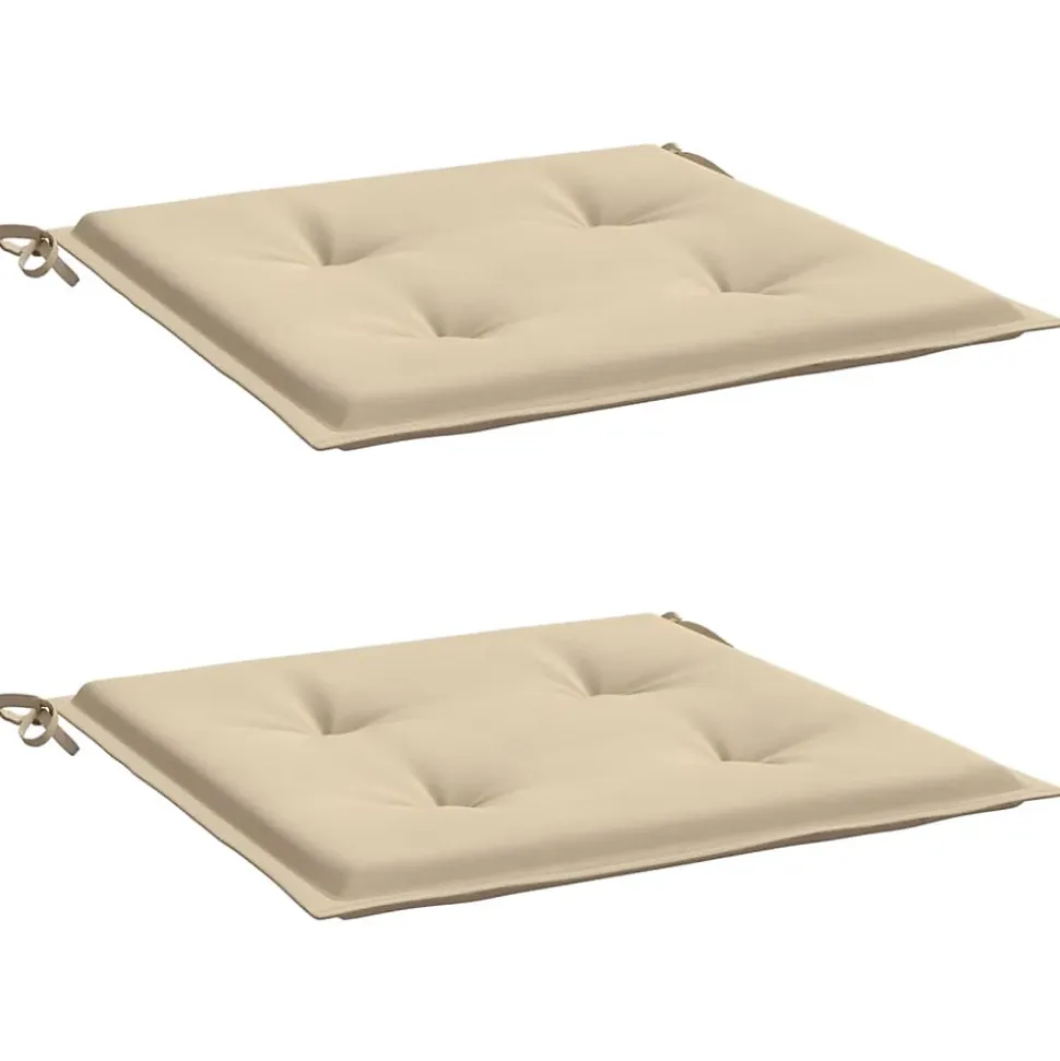 Prolenta Premium - Coussins de chaise de jardin lot de 2 beige 50x50x3 cm