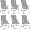 Prolenta Premium - Coussins de chaise à dossier haut lot de 6 gris clair mélangé