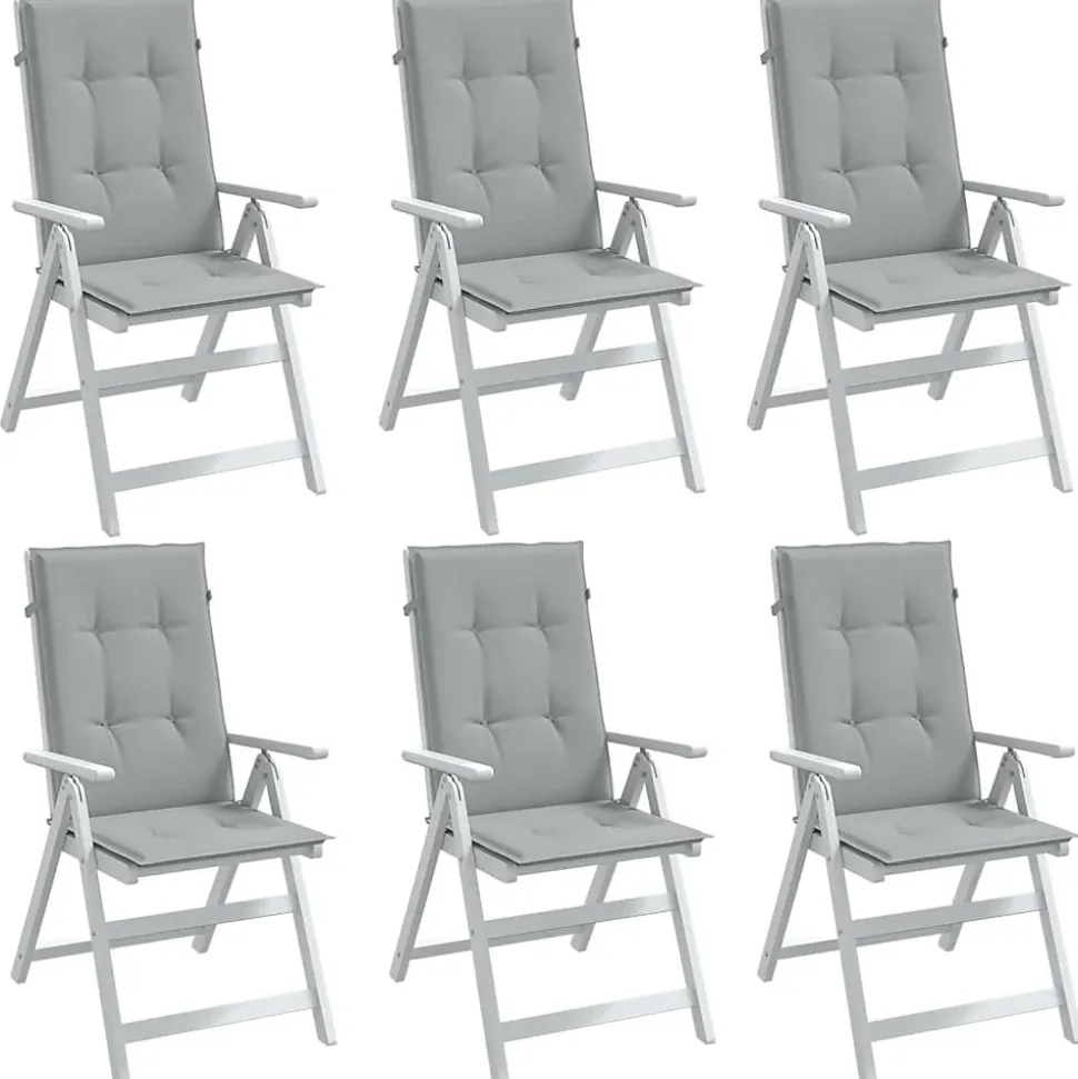 Prolenta Premium - Coussins de chaise à dossier haut lot de 6 gris clair mélangé