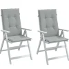 Prolenta Premium - Coussins de chaise à dossier haut lot de 2 gris clair mélangé