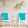Prolenta Premium - Coussins de chaise à dossier bas lot de 2 turquoise tissu