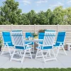 Prolenta Premium - Coussins de chaise à dossier haut lot de 6 bleu clair