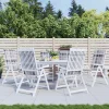 Prolenta Premium - Coussins de chaise jardin à dossier haut lot de 6 carreaux gris