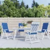 Prolenta Premium - Coussins de chaise de jardin à dossier haut lot de 4 bleu royal