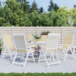 Prolenta Premium - Coussins de chaise de jardin dossier haut lot de 6 beige tissu