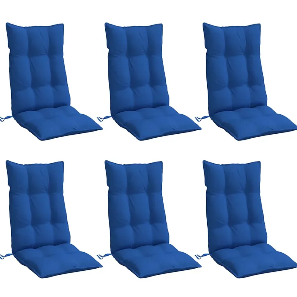 Prolenta Premium - Coussins de chaise à dossier haut lot de 6 bleu royal