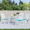 Prolenta Premium - Coussins de chaise de jardin lot de 4 turquoise 40x40x3cm tissu