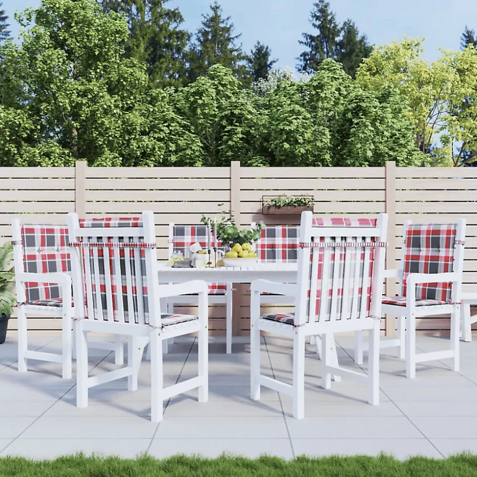 Prolenta Premium - Coussins de chaise de jardin à dossier bas lot de 6 rouge