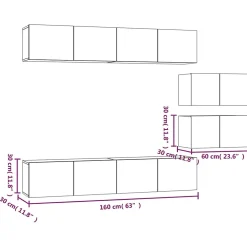 Prolenta Premium - Ensemble de meubles TV 6 pcs Chêne sonoma Bois d'ingénierie