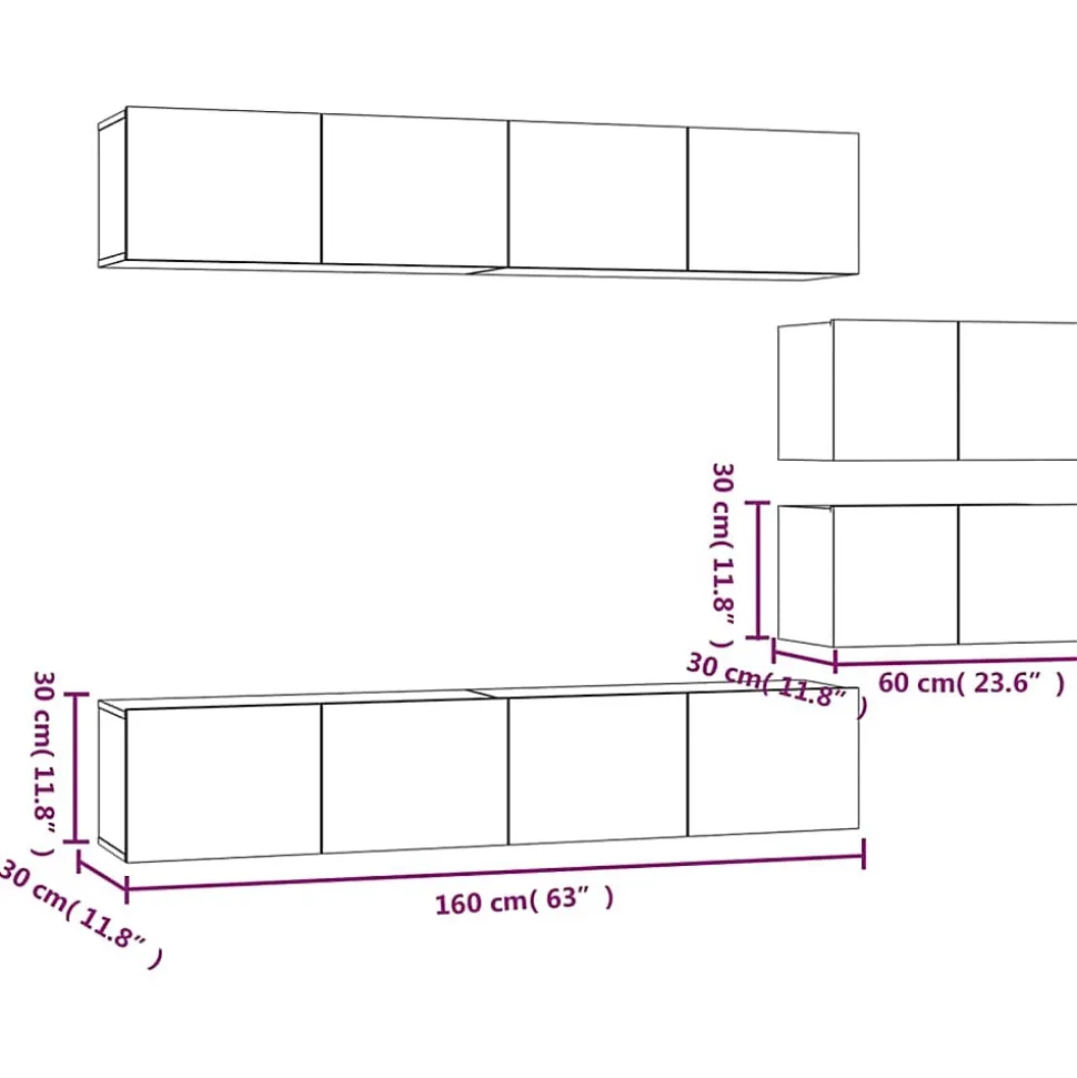 Prolenta Premium - Ensemble de meubles TV 6 pcs Chêne sonoma Bois d'ingénierie