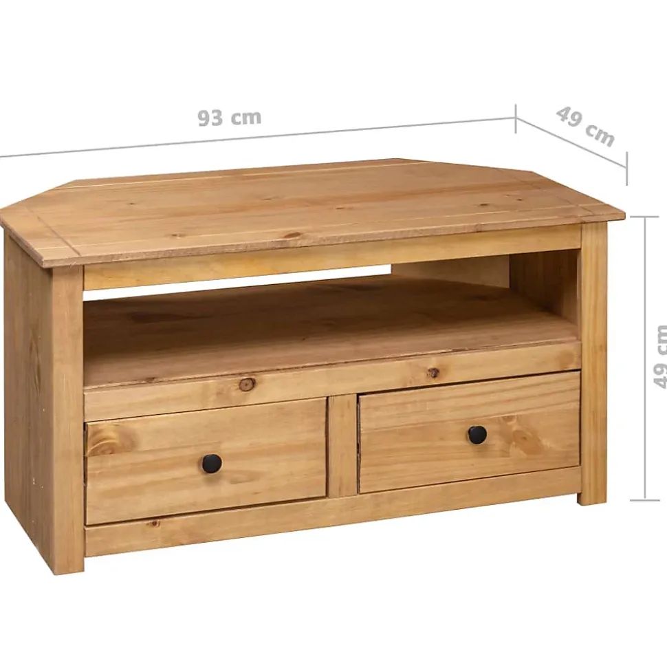 Prolenta Premium - Meuble TV d'angle 93x49x49 cm Pin solide Assortiment Panama