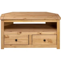 Prolenta Premium - Meuble TV d'angle 93x49x49 cm Pin solide Assortiment Panama