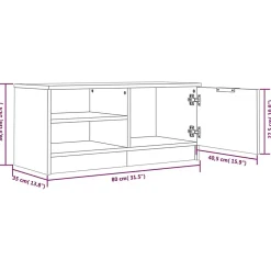 Prolenta Premium - Meuble TV Blanc brillant 80x35x36,5 cm Bois d'ingénierie