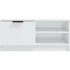 Prolenta Premium - Meuble TV Blanc brillant 80x35x36,5 cm Bois d'ingénierie