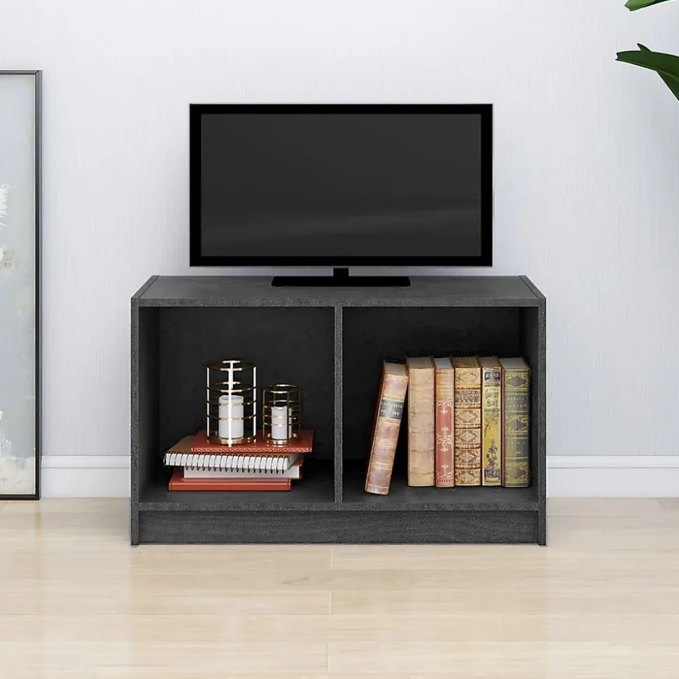Prolenta Premium - Meuble TV Gris 70x33x42 cm Bois de pin massif