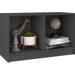 Prolenta Premium - Meuble TV Gris 70x33x42 cm Bois de pin massif