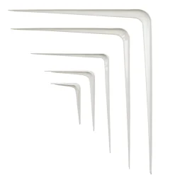 Équerre emboutie en acier blanc H. 35 x L. 30 cm
