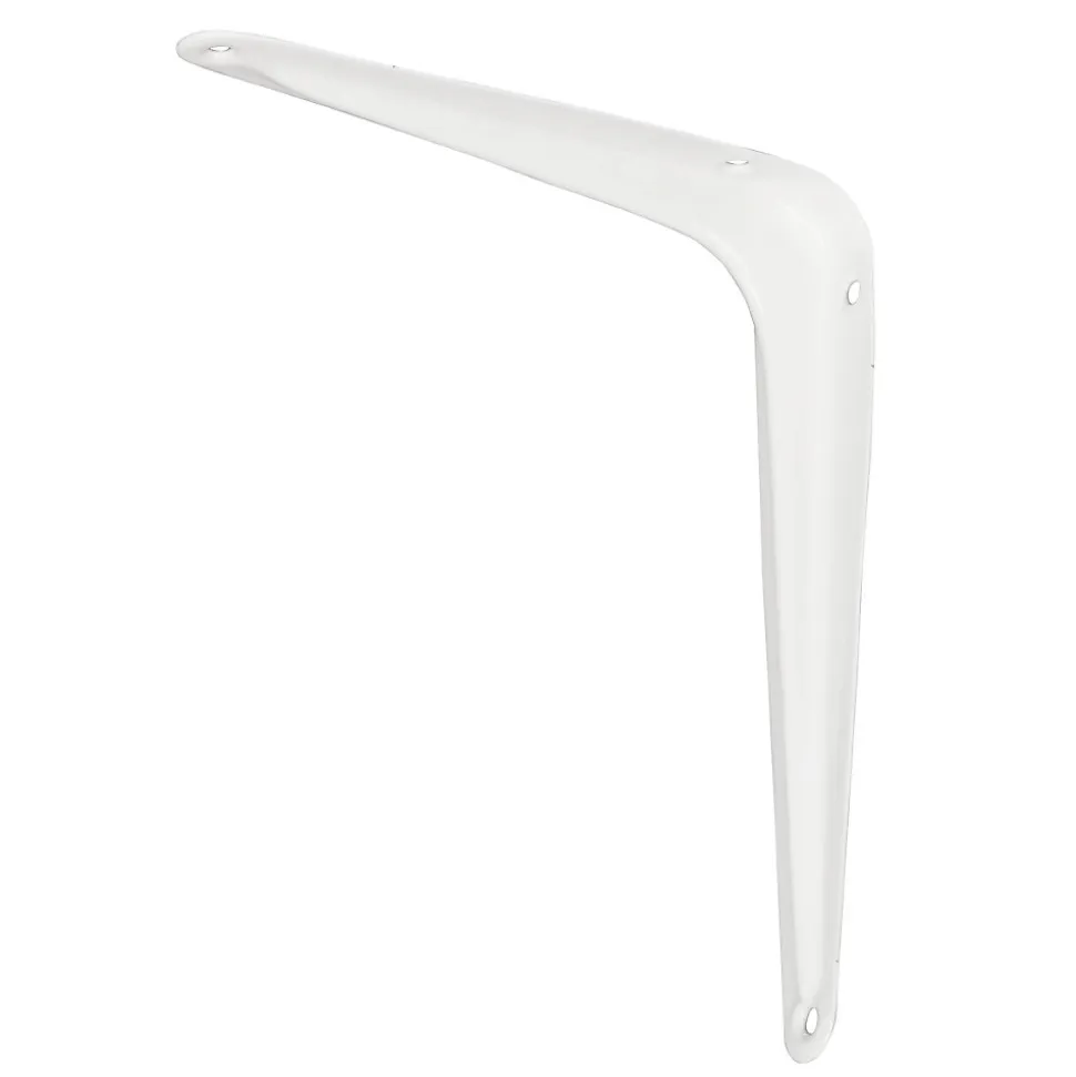 Équerre emboutie en acier blanc H. 15 x L. 12,5 cm