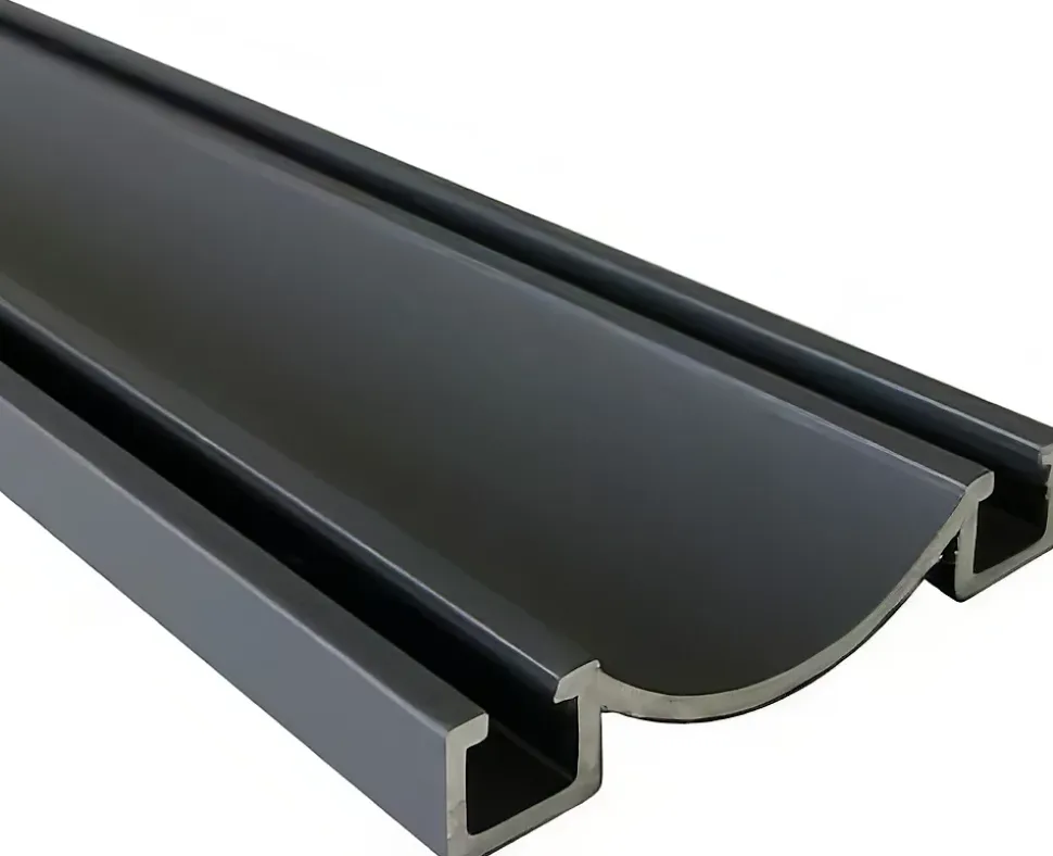 Rail bas alu pour placard coulissant - 3000mm - Gris ardoise