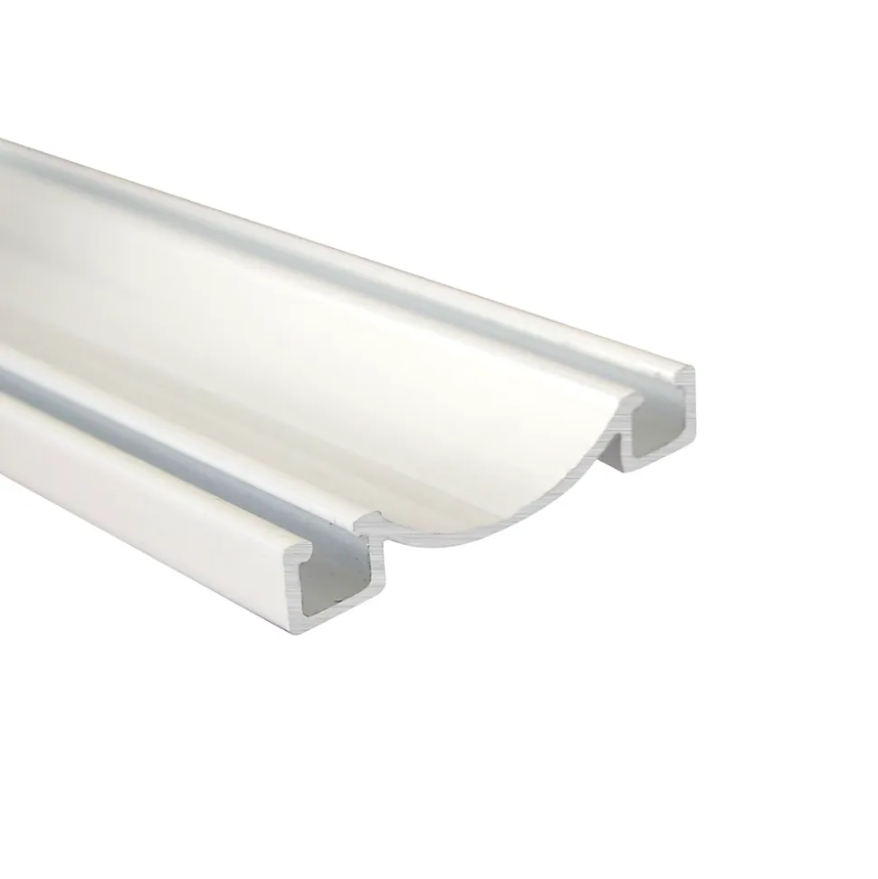 Rail bas alu pour placard coulissant - 2000mm - Laqué blanc