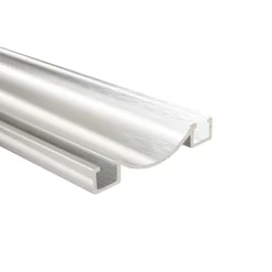 Rail bas alu pour placard coulissant - 3000mm - Inox Brossé