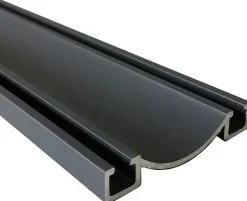 Rail bas alu pour placard coulissant - 3000mm - Gris Graphite texturé