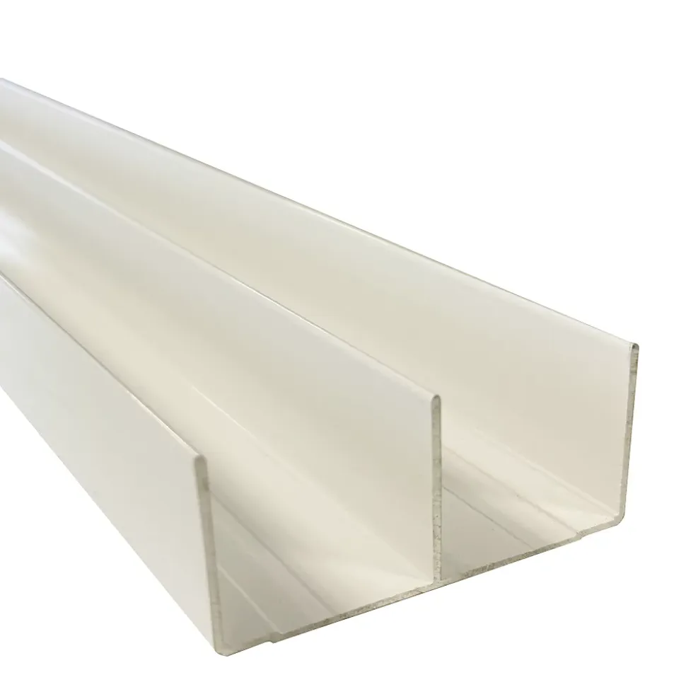 Rail haut alu pour placard coulissant - 3000mm - Laqué blanc