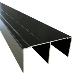 Rail haut alu pour placard coulissant - 3000mm - Laqué noir mat