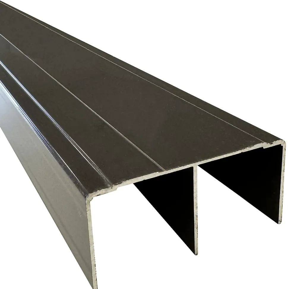 Rail haut alu pour placard coulissant - 2000mm - Taupe brun