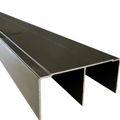 Rail haut alu pour placard coulissant - 2000mm - Poli Bronze