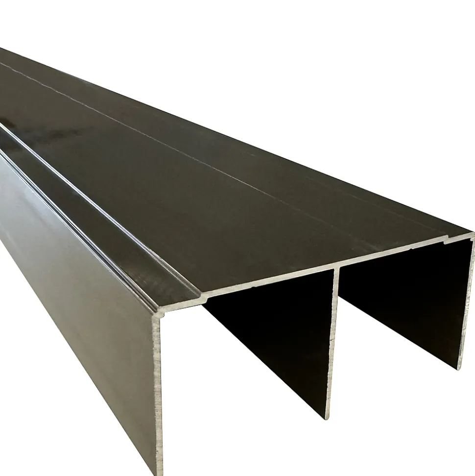 Rail haut alu pour placard coulissant - 2000mm - Poli Bronze