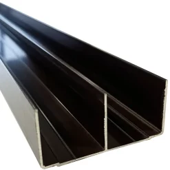 Rail haut alu pour placard coulissant - 3000mm - Taupe brun