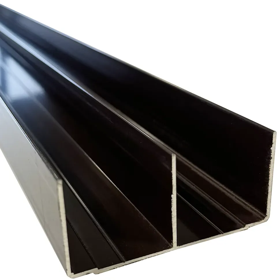 Rail haut alu pour placard coulissant - 3000mm - Taupe brun