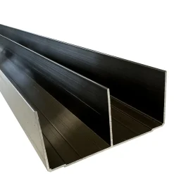 Rail haut alu pour placard coulissant - 3000mm - Poli Bronze