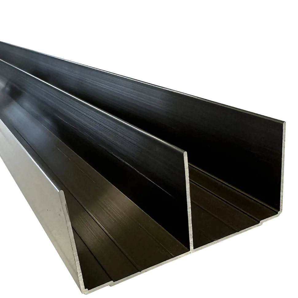 Rail haut alu pour placard coulissant - 3000mm - Poli Bronze