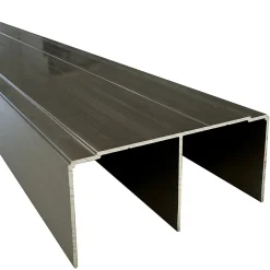 Rail haut alu pour placard coulissant - 2000mm - Inox Brossé
