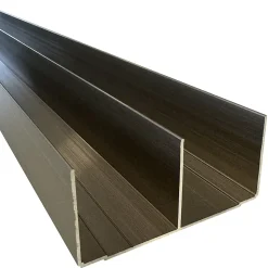 Rail haut alu pour placard coulissant - 2000mm - Inox Brossé