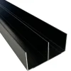 Rail haut alu pour placard coulissant - 2000mm - Laqué noir mat